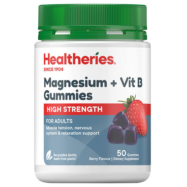 Healtheries Adult High Strength Magnesium and Vit B Gummies x50