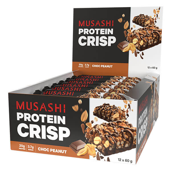 Musashi Protein Crisp Bar 60g x12 X CLEARANCE Short dated 09/11/2024