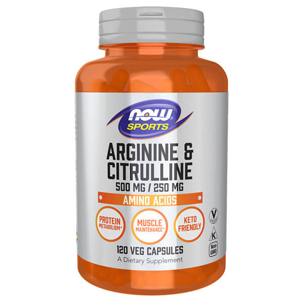 Now Sports Arginine &amp; Citrulline 500mg/250mg 120 Caps